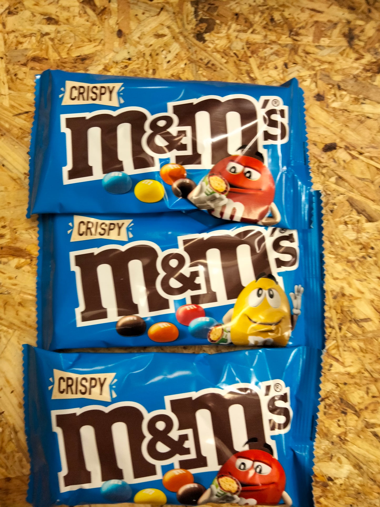 3 X M&Ms crispy standard bags 36g