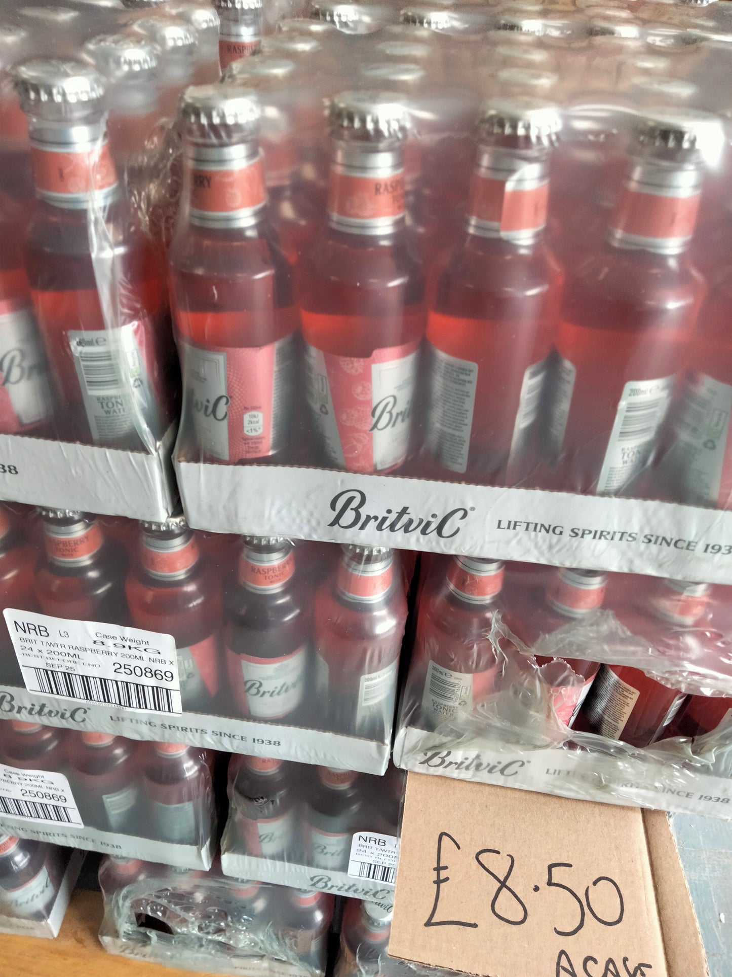 Full case of 24x200ml Britvic tonic with raspberry