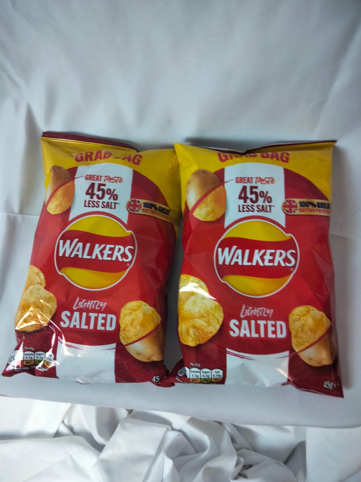 2 x Walkers lightly salted crisps grab bags
