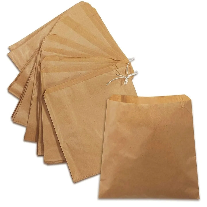 100 x 6"X6" brown paper Kraft bags