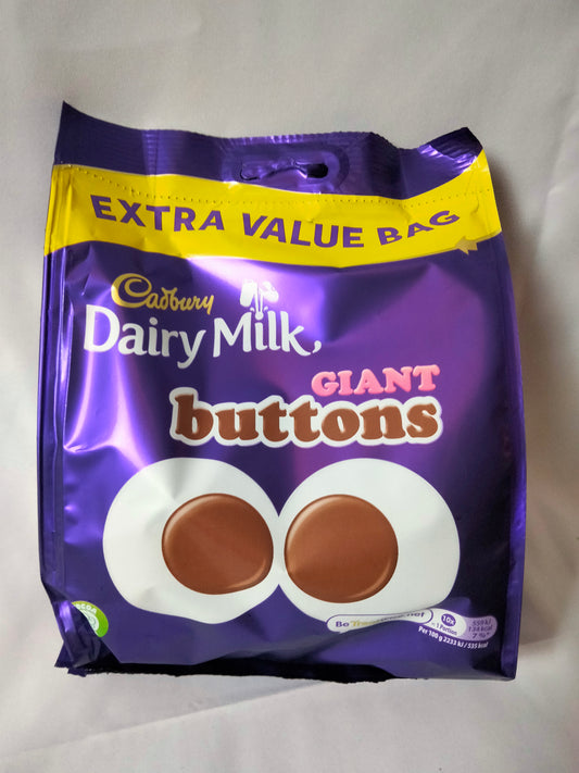 Giant extra value pack of Cadbury dairy milk giant buttons 330g