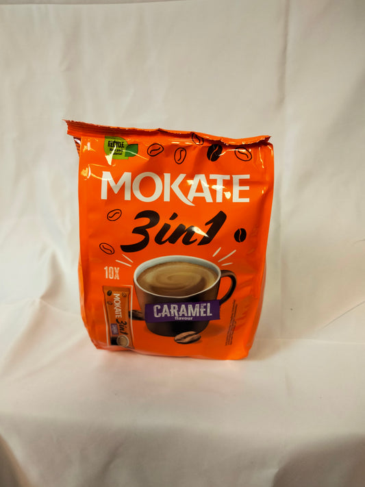 Mokate 3 in 1 caramel coffee sachets 10pk