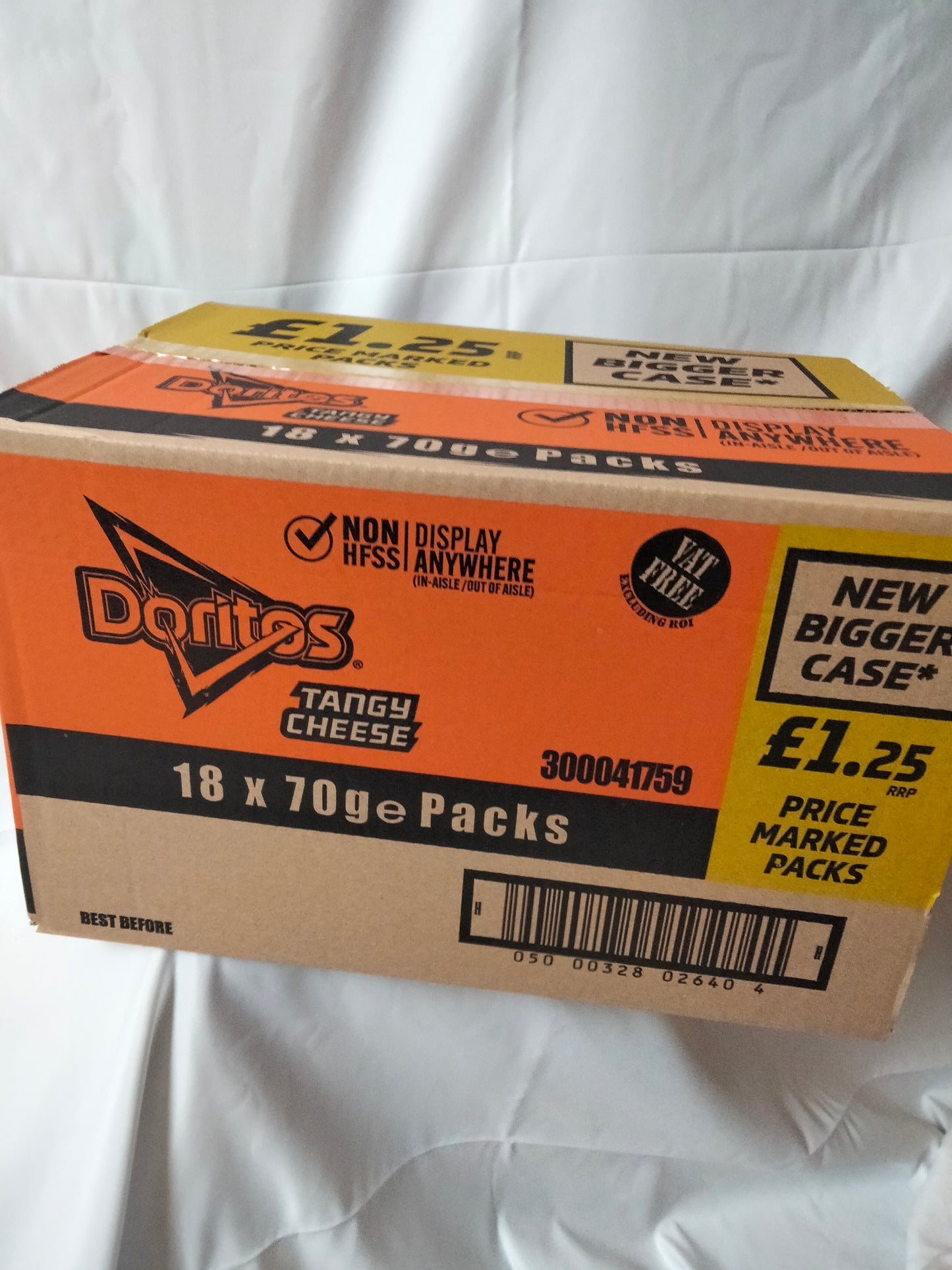 Full box of 18 x 70g Tangy cheese Doritos