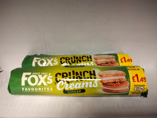2 x Fox's Crunch creams ginger 200g