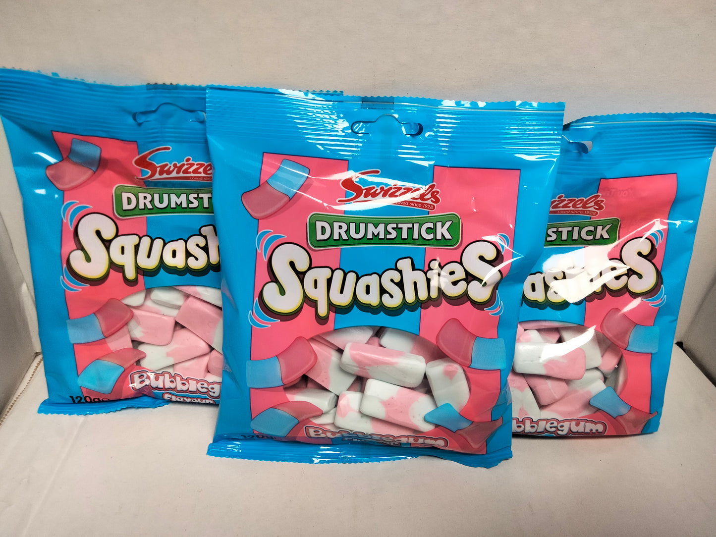 3 X drumstick squashies bubblegum flavour 120g