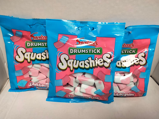 3 X drumstick squashies bubblegum flavour 120g