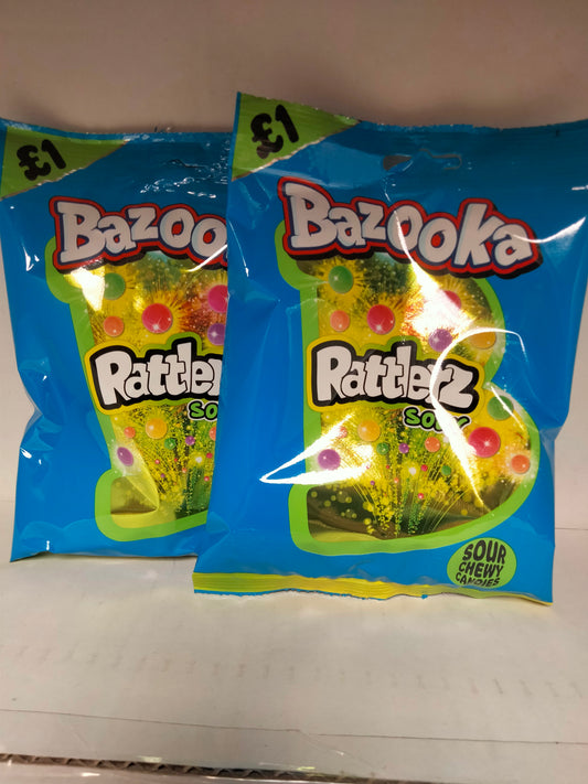 2 x Bazooka Rattlers sour 100g