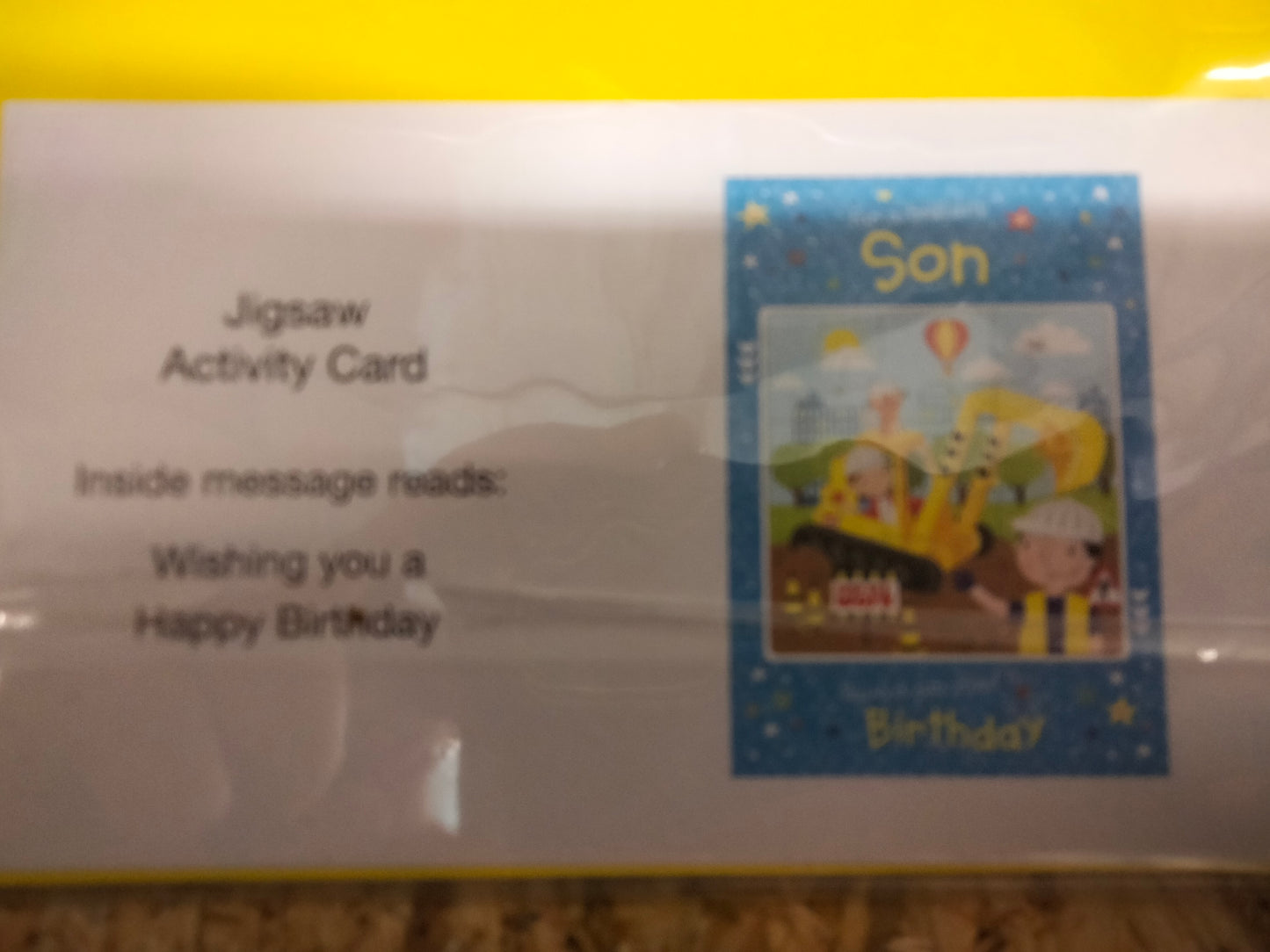 Son birthday card with jigsaw T008
