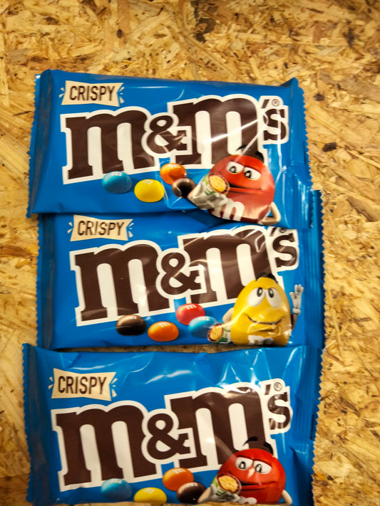 3 X M&Ms crispy standard bags 36g