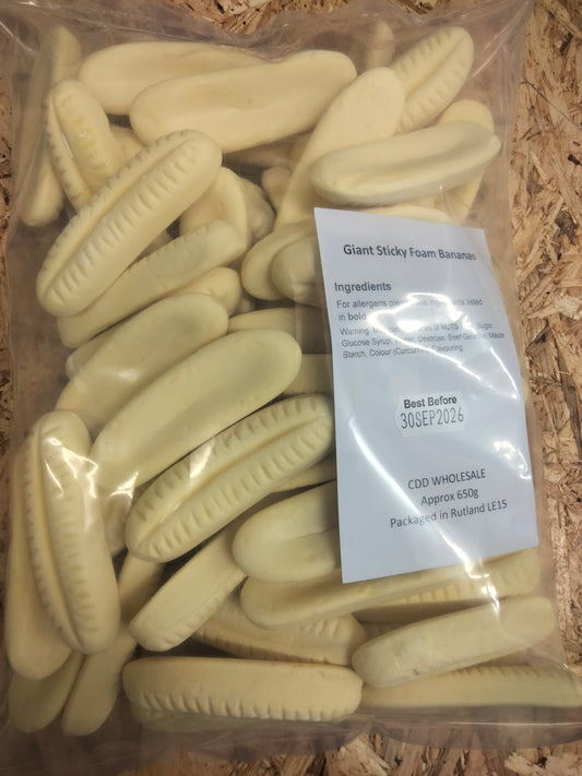 Bulk bag of giant foam bananas 650g