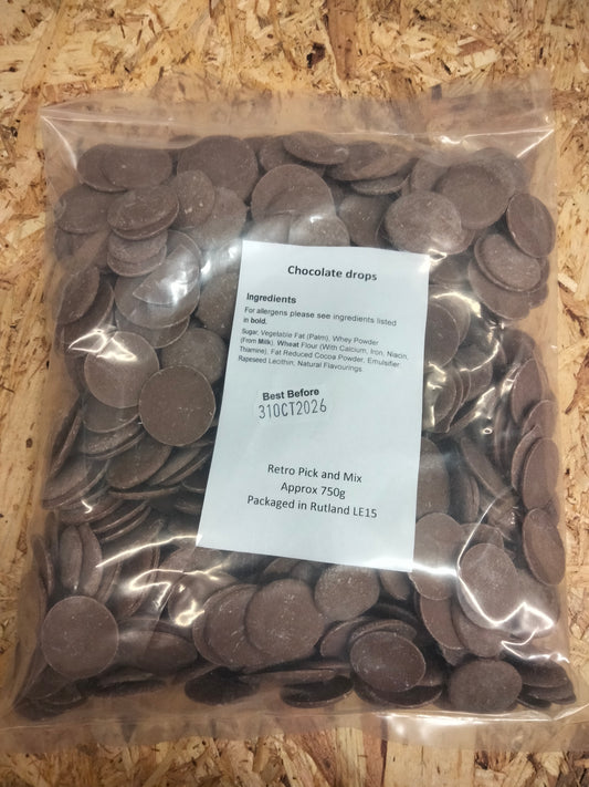 Bulk bag of chocolate drops 750g