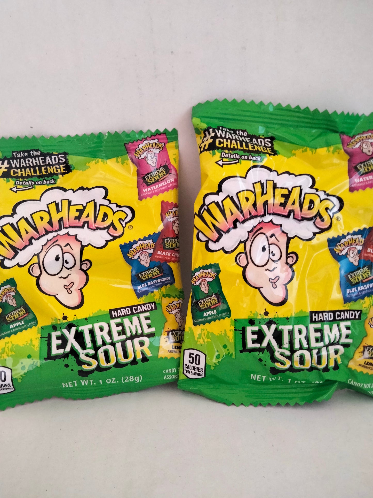 2 x packs of warheads extreme sour