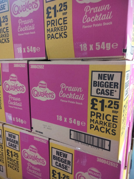 Full box of Quaver praw cocktail 18x54g