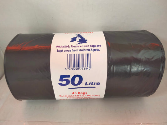 Jumbo roll of heavy duty black bags