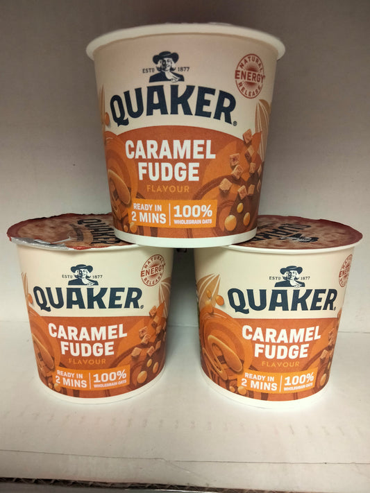 3 X Quaker caramel porridge pots