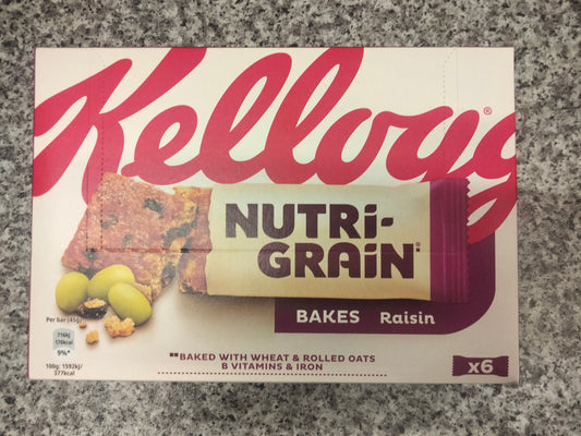 Kelloggs nutri-grain bakes raisin 6pk