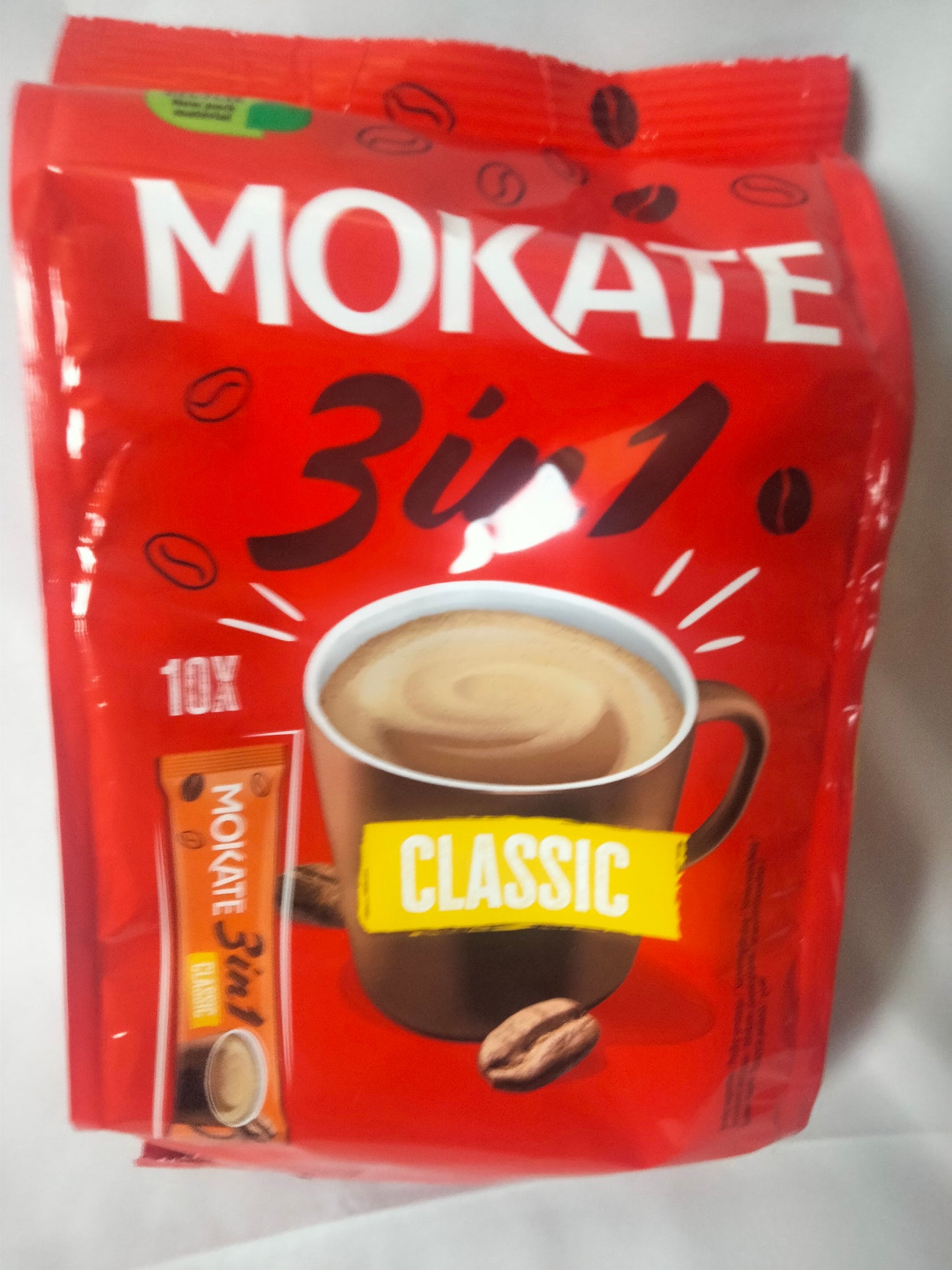 Mokate 3 in 1 classic coffee sachets 10pk