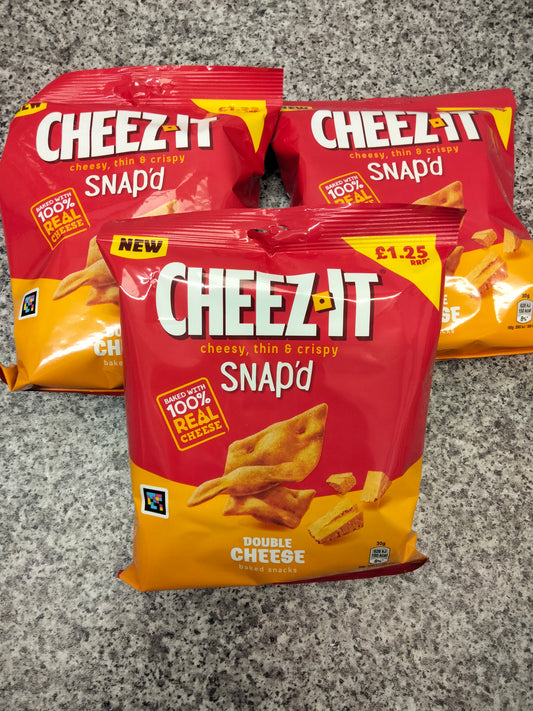3 x Cheez-it double cheese baked snacks 65g